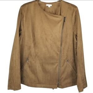J. Jill faux suede moto--vibe zip jacket